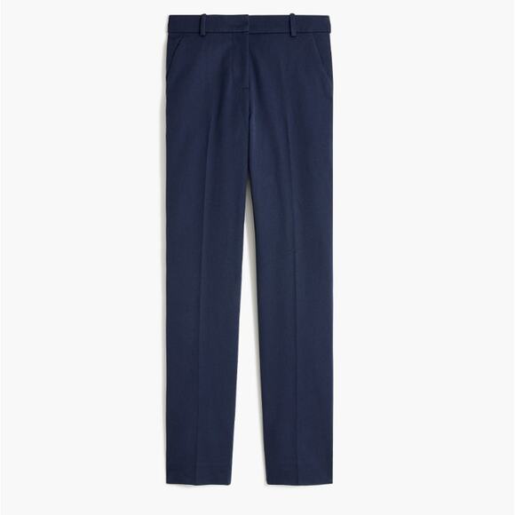 J.Crew Kallie Straight-Leg Pant WMNS SZ 12 Navy Blue High Rise Flat Front - Picture 3 of 8